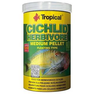 TROPICAL  Cichlid Herbivore Medium Pellet 1000ml/360g krmivo pre bylinožravé cichlidy značky TROPICAL