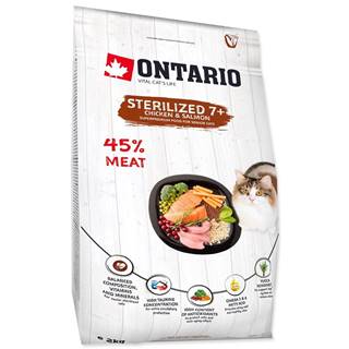Ontario Cat Sterilised 7+ - 2 kg