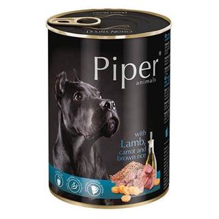 Piper  Konzerva pre psa s jahňacinou,  mrkvou a hnedou ryžou 400g značky Piper