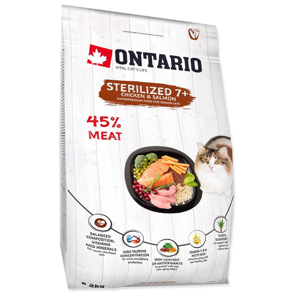 Ontario  Cat Sterilised 7+ - 2 kg značky Ontario