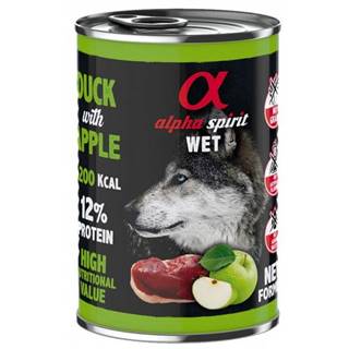 Alpha Spirit konzerva pre psa Kačica so zeleným jablkom 400g