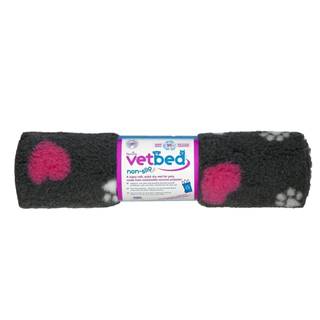 VetBed  protišmyk / Drybed grafit Ružové srdce DELUXE 100 x 75 cm,  vlas 30 mm značky VetBed