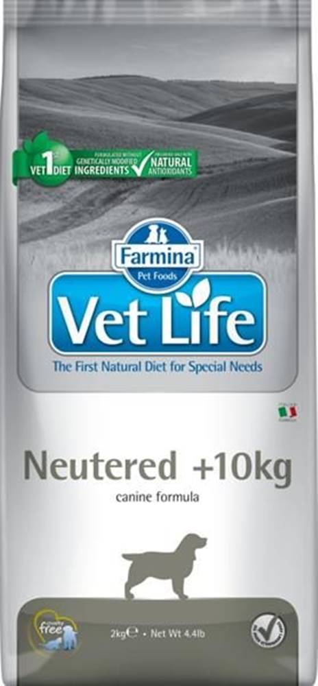  Vet Life Natural Canine Dry Neutered nad 10kg 2 kg