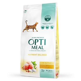 OptiMeal   Suché Krmivo Pre Dospelé Mačky - Kurča 10 Kg značky OptiMeal