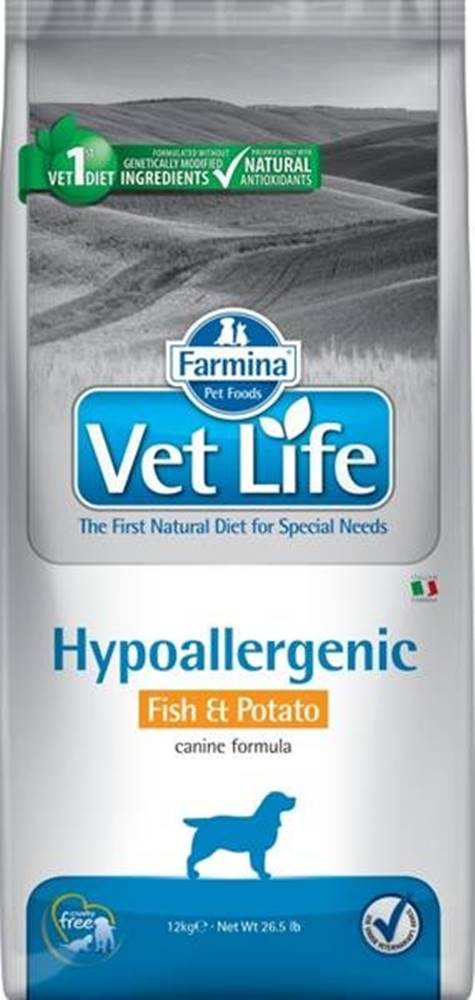 Vet Life Natural Canine Dry Hypo Fish & Potato 12 kg