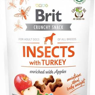 Brit Funkční křupavé pamlsky s hmyzem a krůtím. Obohaceno o jablka.