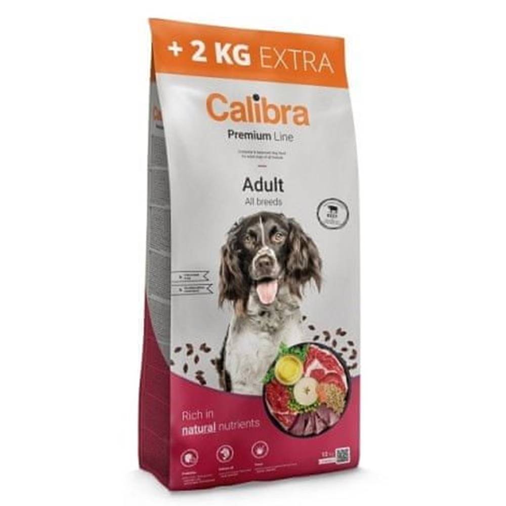 Calibra  Krmivo pre psa Premium Line NEW Adult Beef 12kg + 2kg značky Calibra