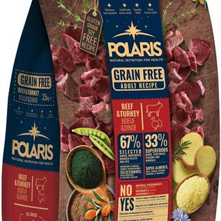 POLARIS  bezobilné granule s čerstvým mäsom Adult s hovädzím a morčacím 2, 5 kg značky POLARIS