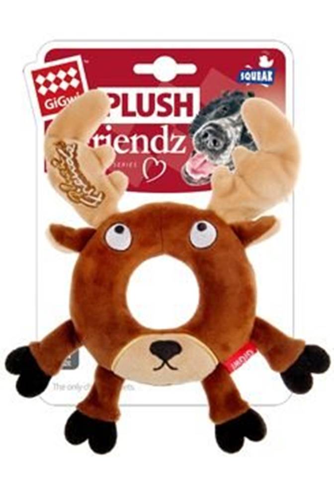 GiGwi  Hračka pes Plush Friendz sob s gumovým krúžkom značky GiGwi