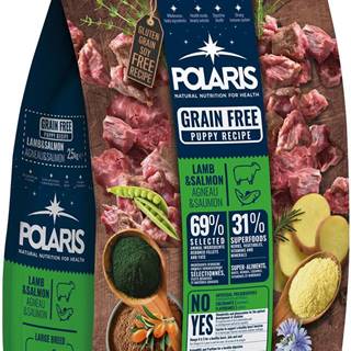 POLARIS bezobilné granule s čerstvým mäsom Junior Large Breed s jahňacím a lososom 2, 5 kg