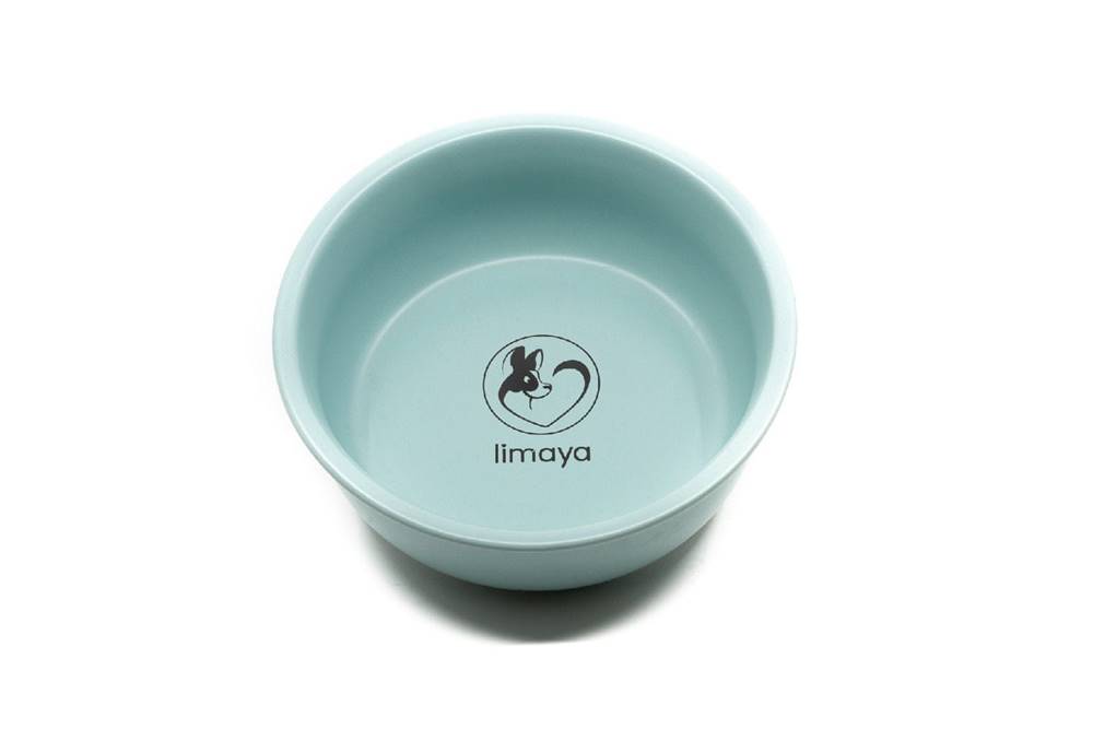 limaya  keramická miska pre psy a mačky svetlo modrá s okrajom 17, 8 cm značky limaya