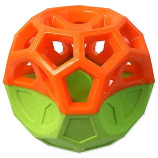 Dog Fantasy  Hračka Loptička s geometrickými obrazcami pískacia oranžovo-zelená - 8, 5 cm značky Dog Fantasy