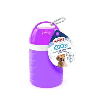 RECORD  Rastúca cestovná fľaša na vodu s miskou pre psa fialova značky RECORD