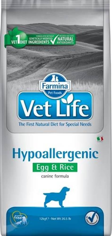  Vet Life Natural Canine Dry Hypo Egg & Rice 12 kg