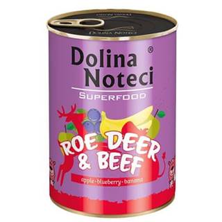 DOLINA NOTECI  SUPERFOOD 400g srnčie a hovädzie mäso pre psov 80% mäsa značky DOLINA NOTECI