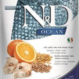 Farmina  N&D cat OCEAN (AG) adult,  codfish,  spelt,  oats & orange granule pre mačky 5kg značky Farmina