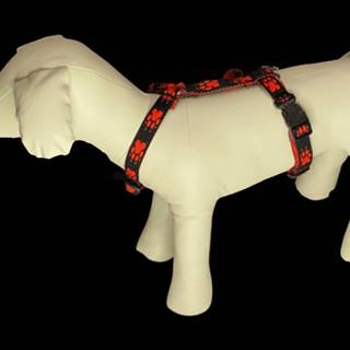 Palkar Klasický postroj pre psov 22 cm - 40 cm veľ. 1 čierno-červená s labkami