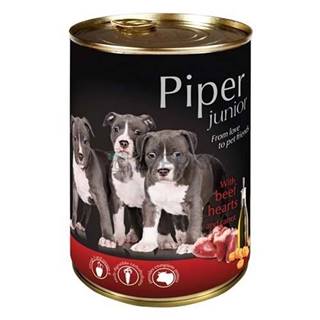 Piper Dog Konzerva Junior Hovädzie srdcia a mrkva 400g