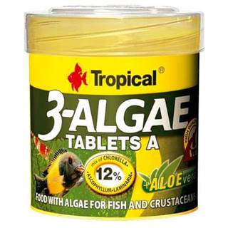TROPICAL  3-Algae Tablets A 50ml/36g 80ks tabletové krmivo s riasami pre sladkovodné a morské ryby značky TROPICAL