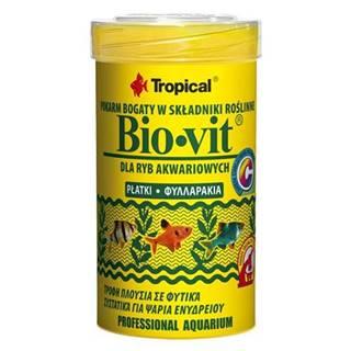 TROPICAL  Bio-vit 100ml/20g vločkové krmivo s vysokým obsahom rastlinných zložiek pre akváriové ryby značky TROPICAL