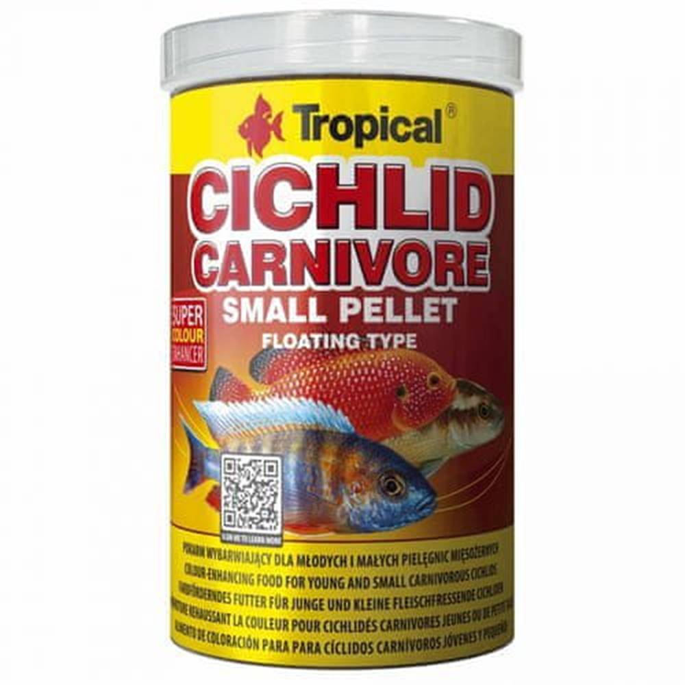 TROPICAL  Cichlid Carnivore Small Pellet 1000ml/360g krmivo pre cichlidy značky TROPICAL