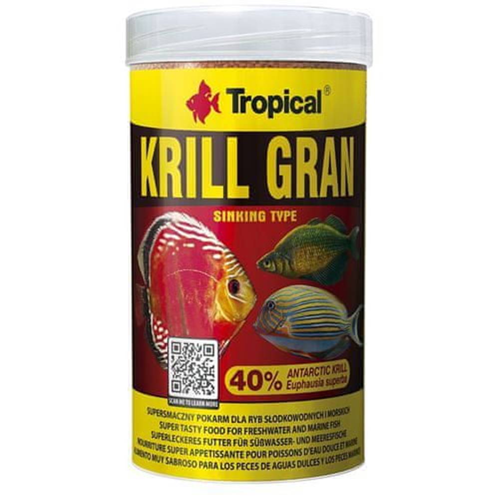 TROPICAL  Krill Gran 1000ml/540g viaczložkové krmivo na vyfarbenie vo forme ponárajúceho sa granulátu značky TROPICAL