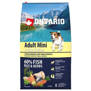 Ontario Dog Adult Mini Fish & Rice - 6, 5 kg