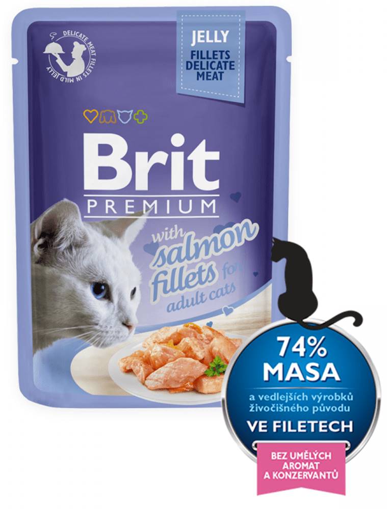Brit  Premium Cat Delicate Fillets in Jelly with Salmon 24 x 85 g značky Brit