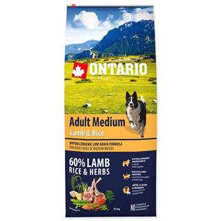 Ontario Dog Adult Medium Lamb & Rice - 12 kg
