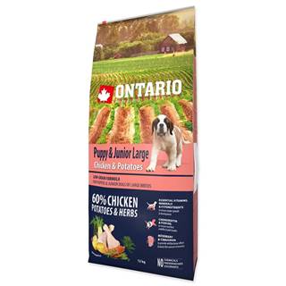 Ontario  Puppy & Junior Large Chicken & Potatoes & Herbs - 12 kg značky Ontario