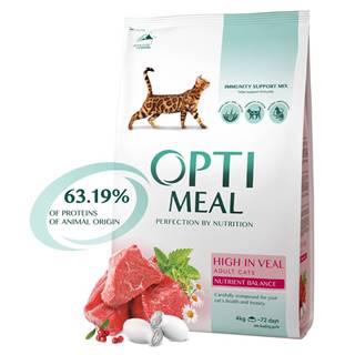 OptiMeal  Superpremium Granule pre mačky s teľacim mäsom 4 kg značky OptiMeal