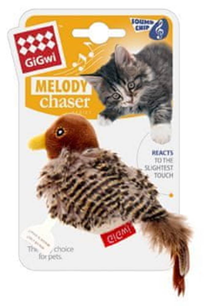 GiGwi  Hračka mačka Melody Chaser Ptáček sa zvuk.čipem značky GiGwi