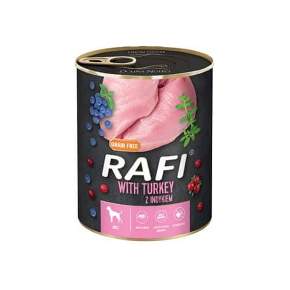 RAFI  paštéta s moriakom,  čučoriedkami a brusnicami 800g - konzerva značky RAFI
