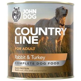 John Dog Konzerva Country Adult Rabbit and Turkey 800 g