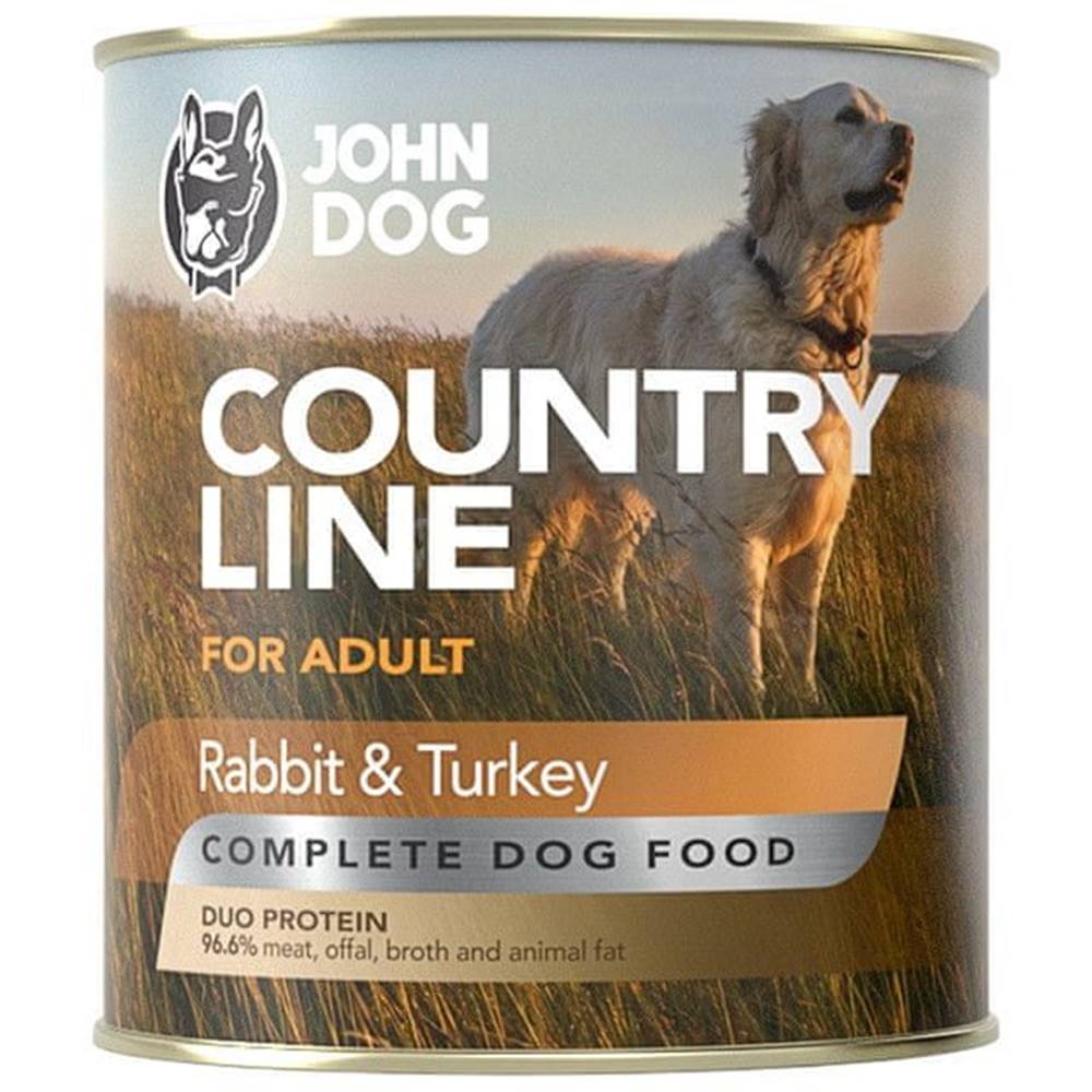 John Dog  Konzerva Country Adult Rabbit and Turkey 800 g značky John Dog
