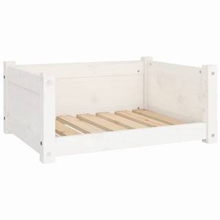 Vidaxl Psia posteľ biela 65, 5x50, 5x28 cm borovicový masív