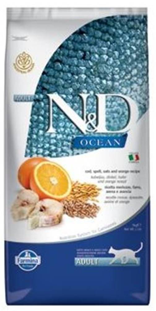 N&D  N & D OCEAN Cat Low Grain Adult Codfish & Orange 10 kg značky N&D