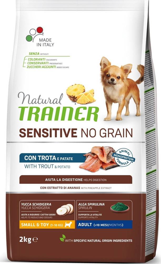 4DAVE  Trainer Natural Sensitive dog NO GRAIN MINI pstruh 2kg značky 4DAVE