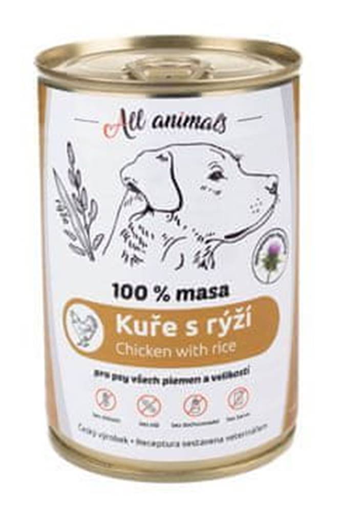 All Animals  DOG kuracie mleté s ryžou 400g značky All Animals