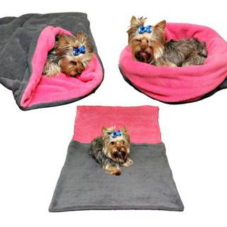 Marysa pelech 3v1 pre psov,  šedý / tmavo ružový,  veľkosť XL