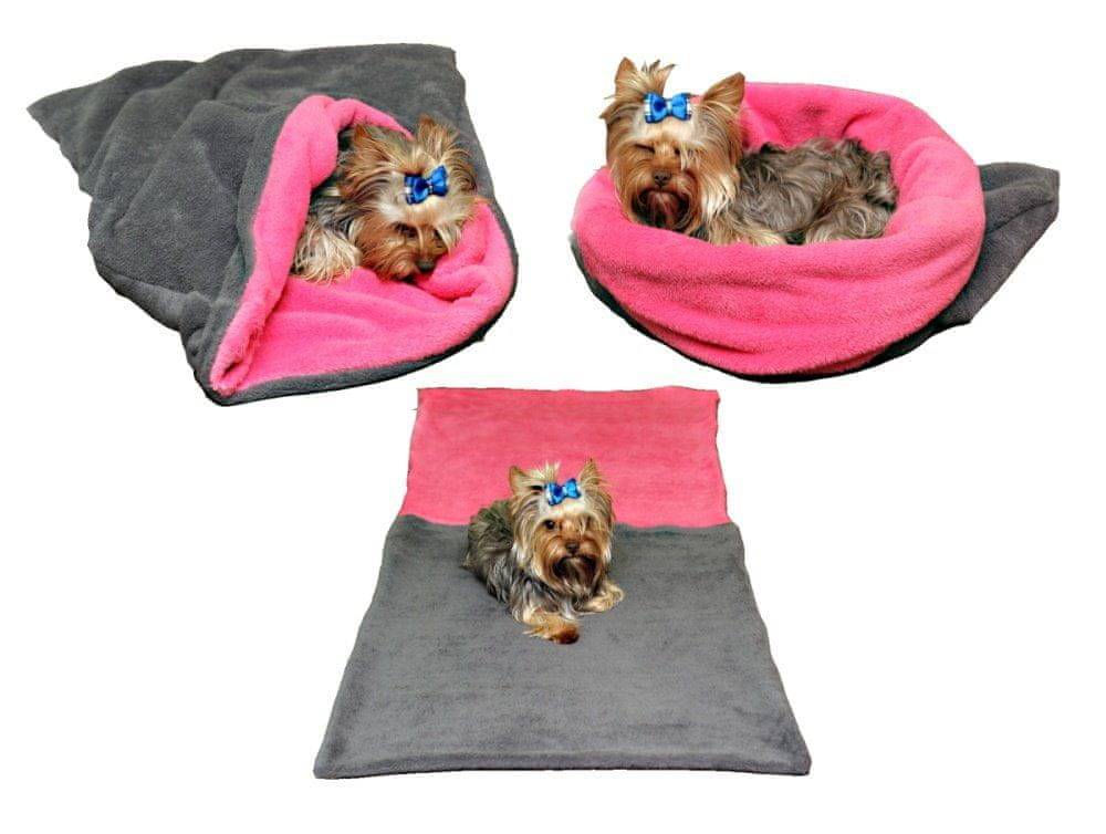 Wiky Marysa pelech 3v1 pre psov,  šedý / tmavo ružový,  veľkosť XL značky Wiky