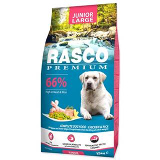 RASCO  Granule Premium Junior Large kura s ryžou - 15 kg značky RASCO
