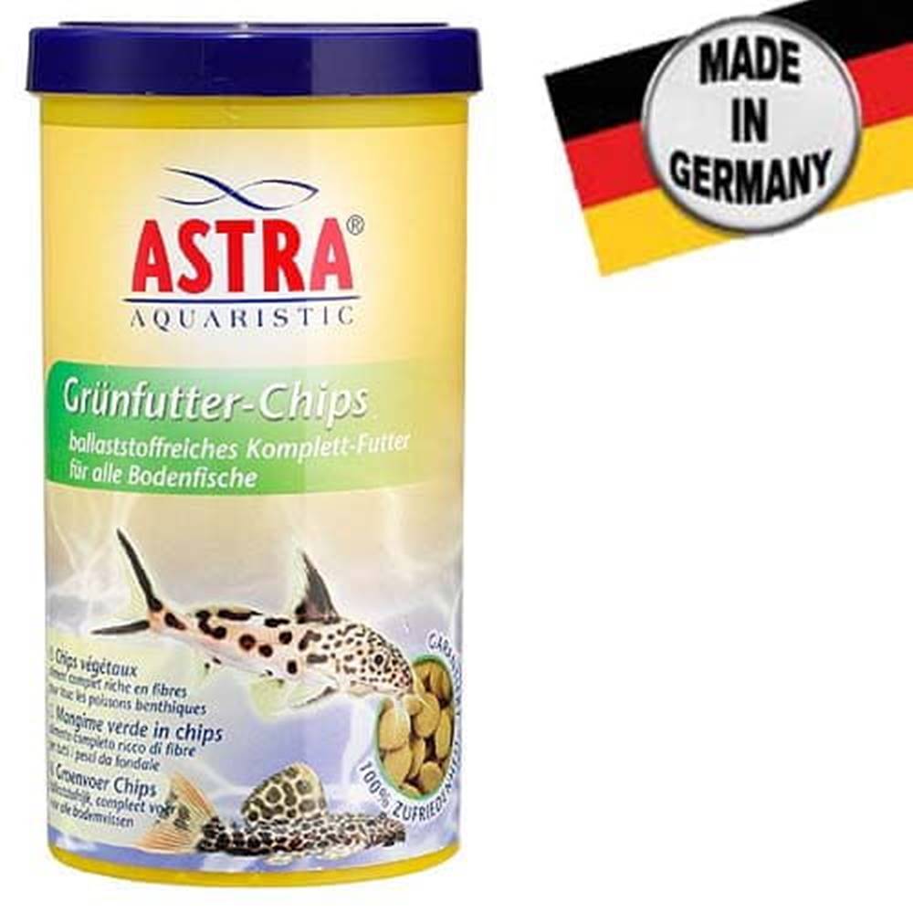 Astra  GRÜNFUTTER CHIPS 1.000ml/450g kompletné krmivo pre tropické ryby žijúce na dne akvária značky Astra