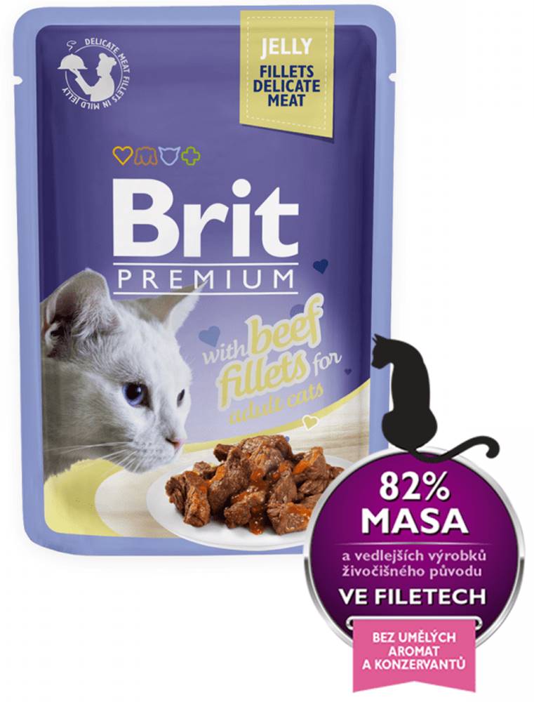 Brit  Premium Cat Delicate Fillets in Jelly with Beef 24 x 85 g značky Brit
