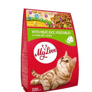 My Love  MIAU pre mačky s mäsom,  ryžou a zeleninou 300 g značky My Love