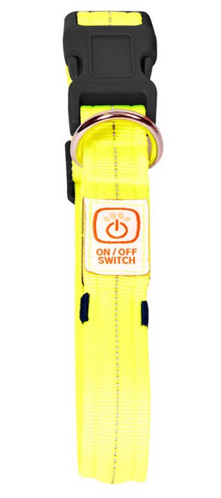 Duvo+  Obojok  LED Svietiaci dog neónový žltý nylon 40-55cm/2, 5cm značky Duvo+