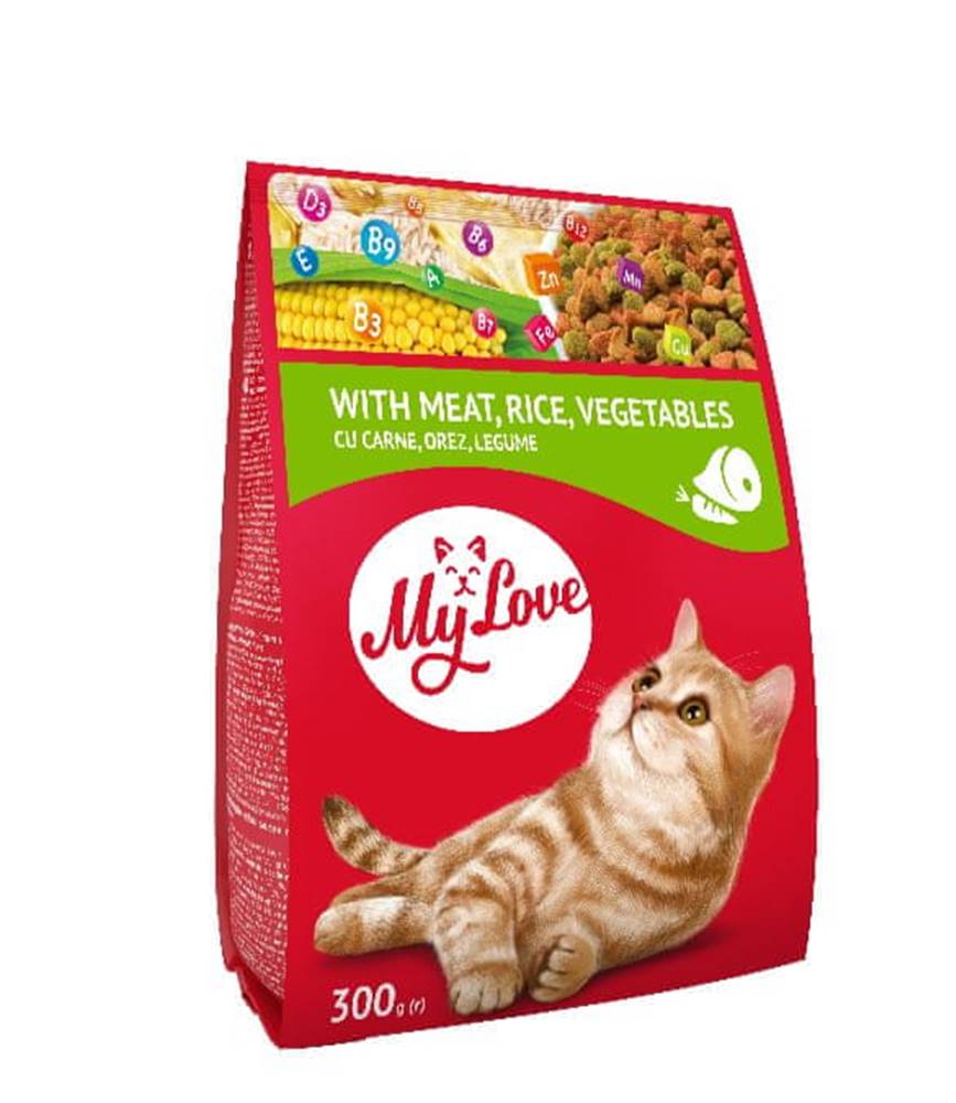 My Love  MIAU pre mačky s mäsom,  ryžou a zeleninou 300 g značky My Love