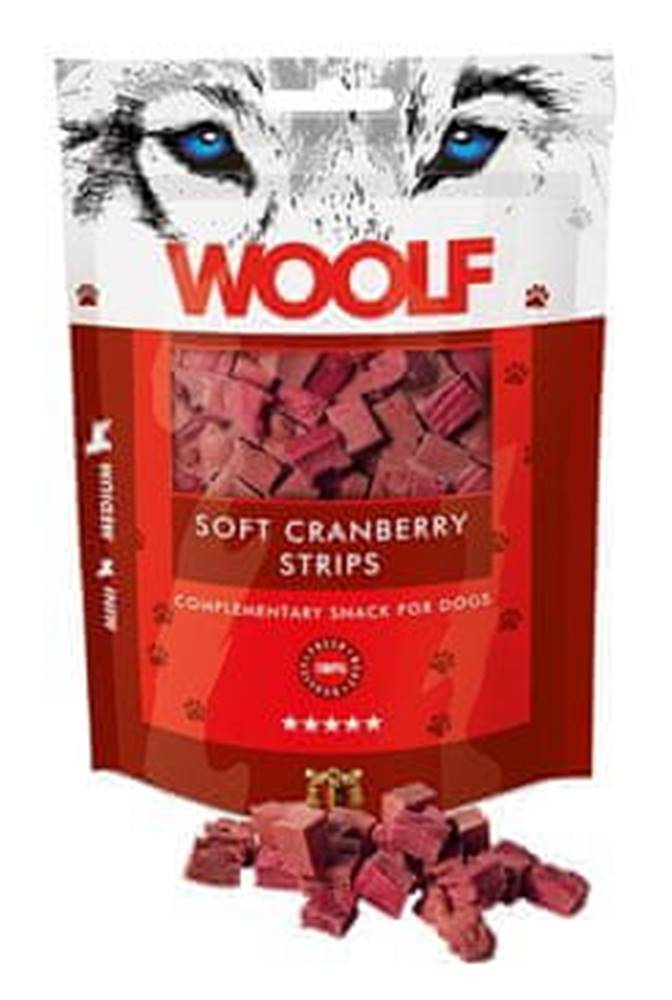 Woolf  pochúťka soft cranberry strips 100g značky Woolf