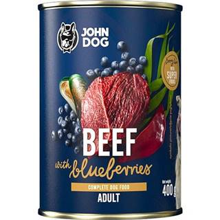 John Dog  Konzerva Berry Adult Beef with Huckleberries 400 g značky John Dog