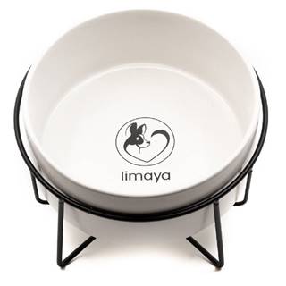 limaya  keramická miska pre psy a mačky s kovovým podstavcom biela 13 cm značky limaya